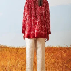 Ikai Red Shibori Dyed Pleated Shirt -Deals Drapizia Store sh sps 2119 5