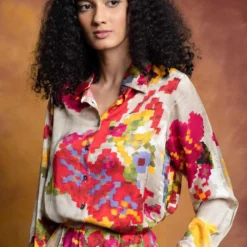 Saaksha & Kinni Multicoloured Floral Print Collared Shirt -Deals Drapizia Store sk 229sk5 5