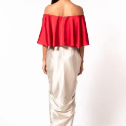 431-88 By Shweta Kapur Red Off-shoulder Top -Deals Drapizia Store sk0703 5