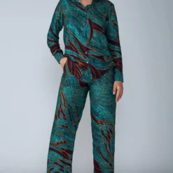 Saaksha & Kinni Turquoise Abstract Printed Shirt