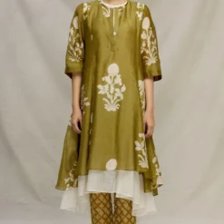 Myoho Mehendi Green Batik Printed Tunic Set