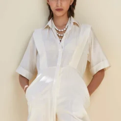 Twinkle Hanspal Handloom Chanderi Panelled Jumpuit -Deals Drapizia Store trs07 3