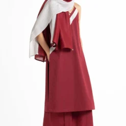 Three Crimson Red Co-ord Set