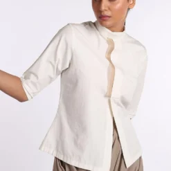 Antar-Agni White Linen Blend Top -Deals Drapizia Store wtop 348 w 4
